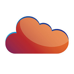 红色圆弧科技云