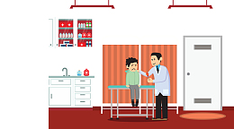 医生给病人检查身体