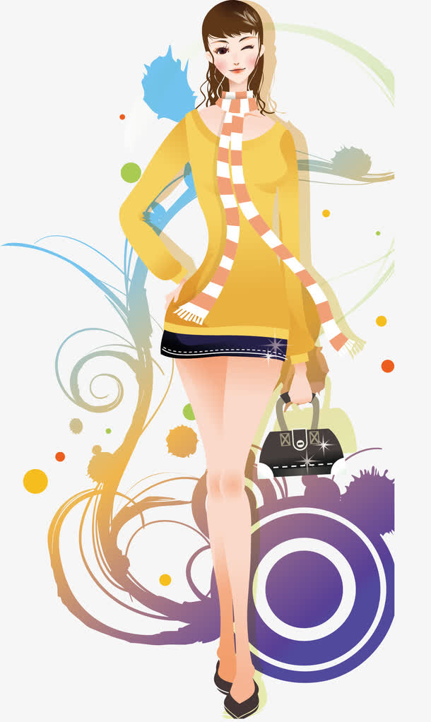 花纹美女素材免费下载_觅元素