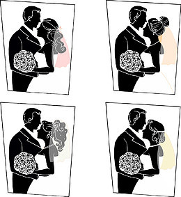婚礼素材小人贴纸