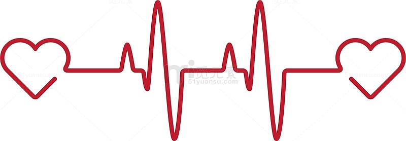 红色爱心心跳线图