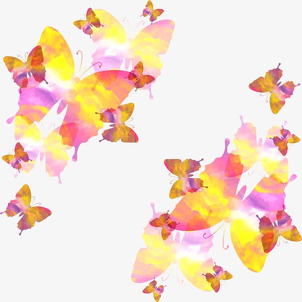 花蝴蝶飞翔矢量图