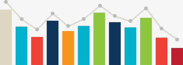 卡通彩色折线图