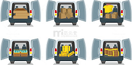 可爱汽车尾部矢量图