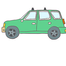 绿色小汽车