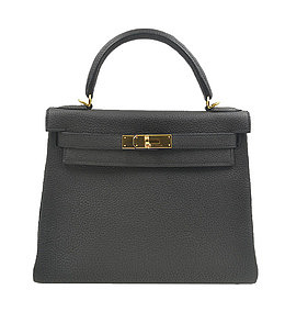 HERMES/爱马仕黑色女士牛皮女包