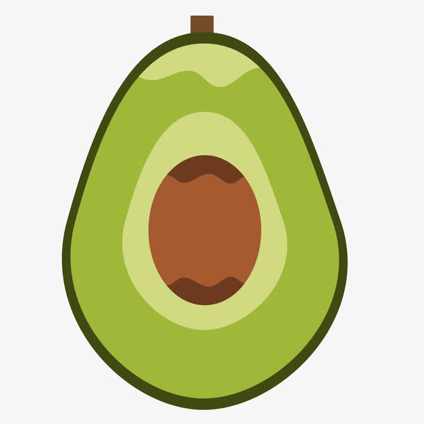 手绘卡通水果牛油果素材