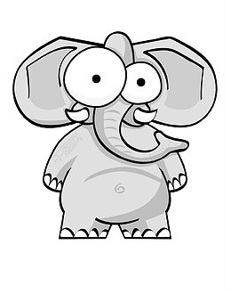 惊恐的小象
