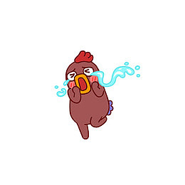 大哭的棕色鸡