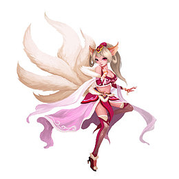 彩绘九尾狐