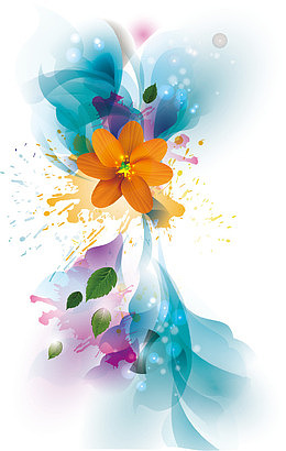 水彩花卉矢量图