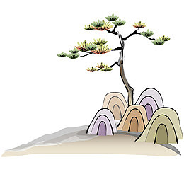 手绘松树