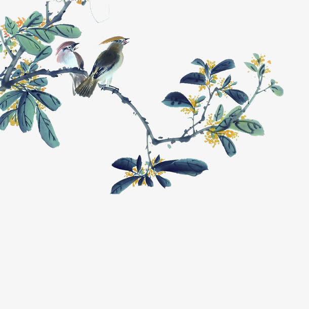 现代简约墨绿色树枝