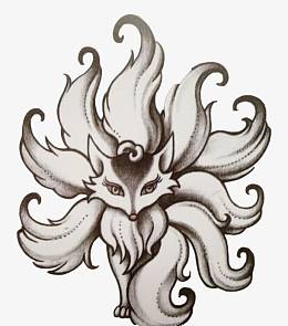 九尾狐美男古风手绘