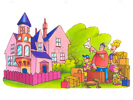 搬家离别卡通插图goodbye
