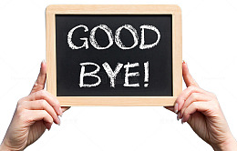 手举黑板goodbye粉笔字