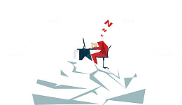 矢量图工作疲惫不堪的人