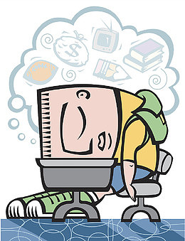 漫画插图乏力的学生