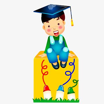 毕业生女孩和黑板矢量png叉腰的小博士png教育卡通素材aipng卡通博士