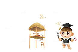 3D风格小博士和草房