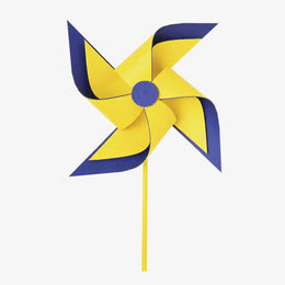 卡通风车  黄色大风车