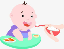 插图妈妈喂宝宝吃饭