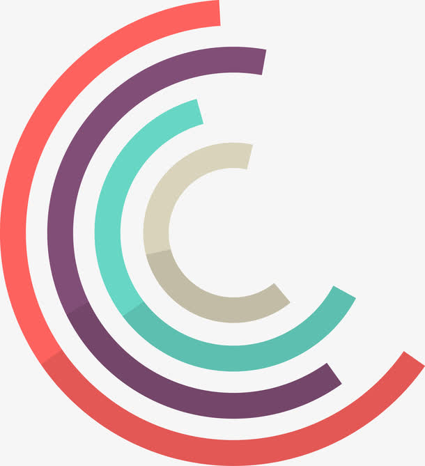 彩色半圆图表矢量图