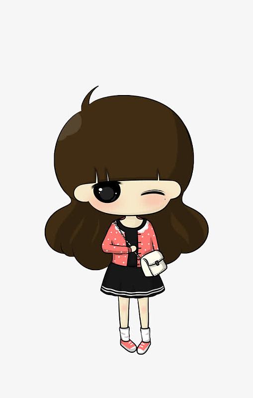 背着白色斜挎包出门的可爱小女孩