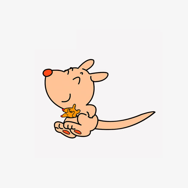 笑得眯起眼镜的袋鼠