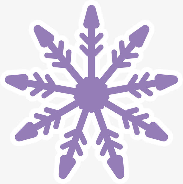 紫色卡通雪花形状