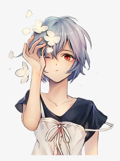 手绘唯美短发女孩