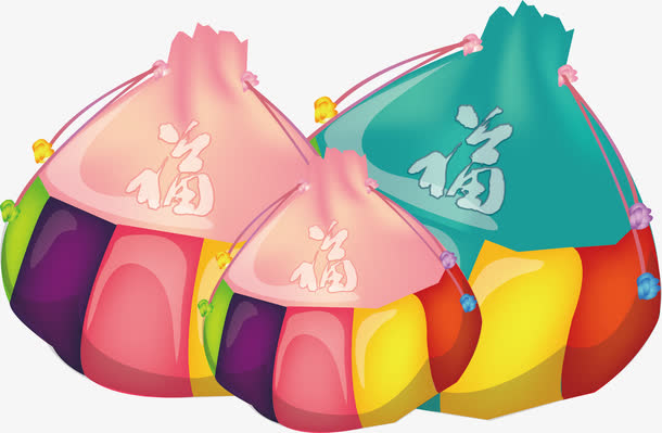 彩色福袋矢量图