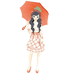 撑伞的女孩