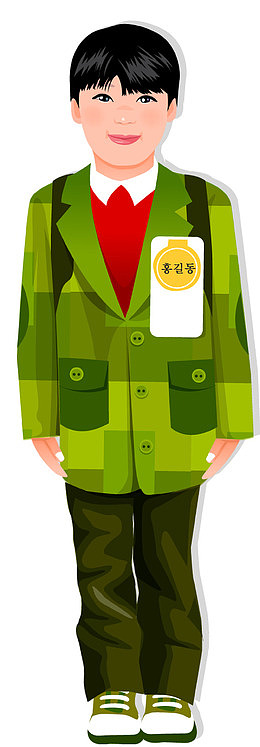 矢量人物背书包的小学生
