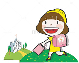 背书包上学去的可爱女孩