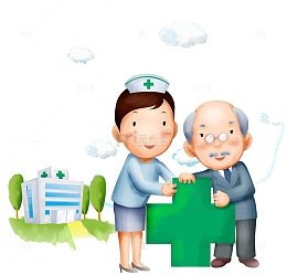 卡通医院门诊宣传插图