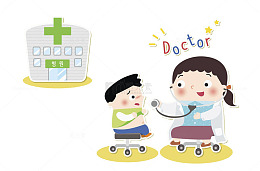 卡通医院儿科门诊宣传画