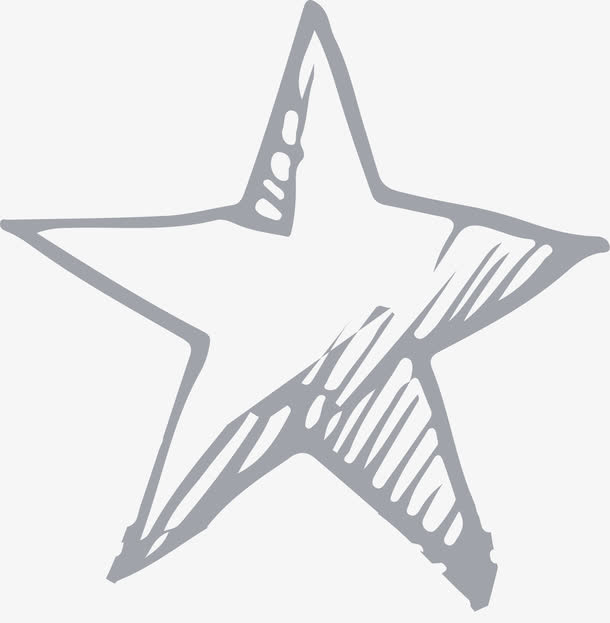 灰色手绘五角星