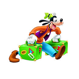 两手提着行李箱的狗先生