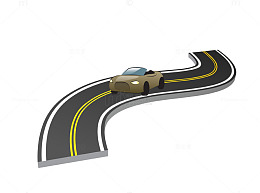 矢量卡通图案赛车跑道