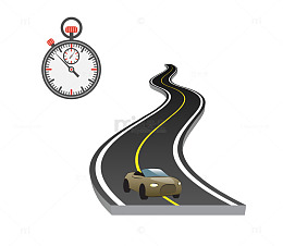 矢量卡通图案黑色跑道