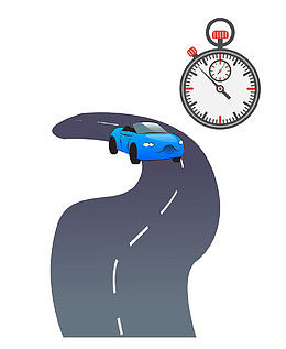 矢量卡通图案方程式赛车道