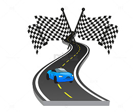 矢量卡通图案赛车道