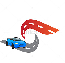 矢量卡通图案赛车跑道