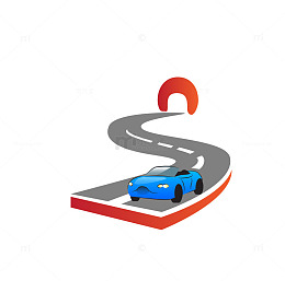 矢量卡通图案灰色赛车道