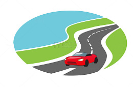 矢量卡通图案赛车道