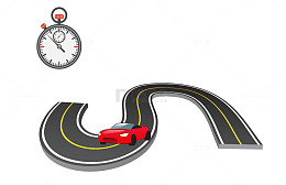 矢量卡通图案方程式赛车道