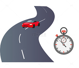 矢量卡通图案赛车跑道