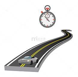 矢量卡通图案赛车跑道