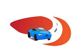 矢量红色卡通图案比赛跑道